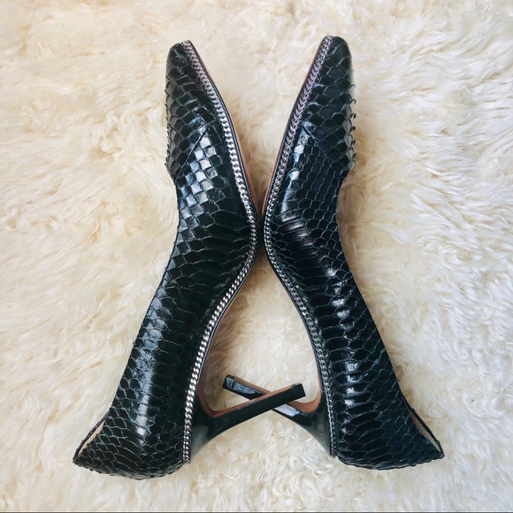 Black Rachel Zoe pumps snakeskin leather - Picture 3 of 8